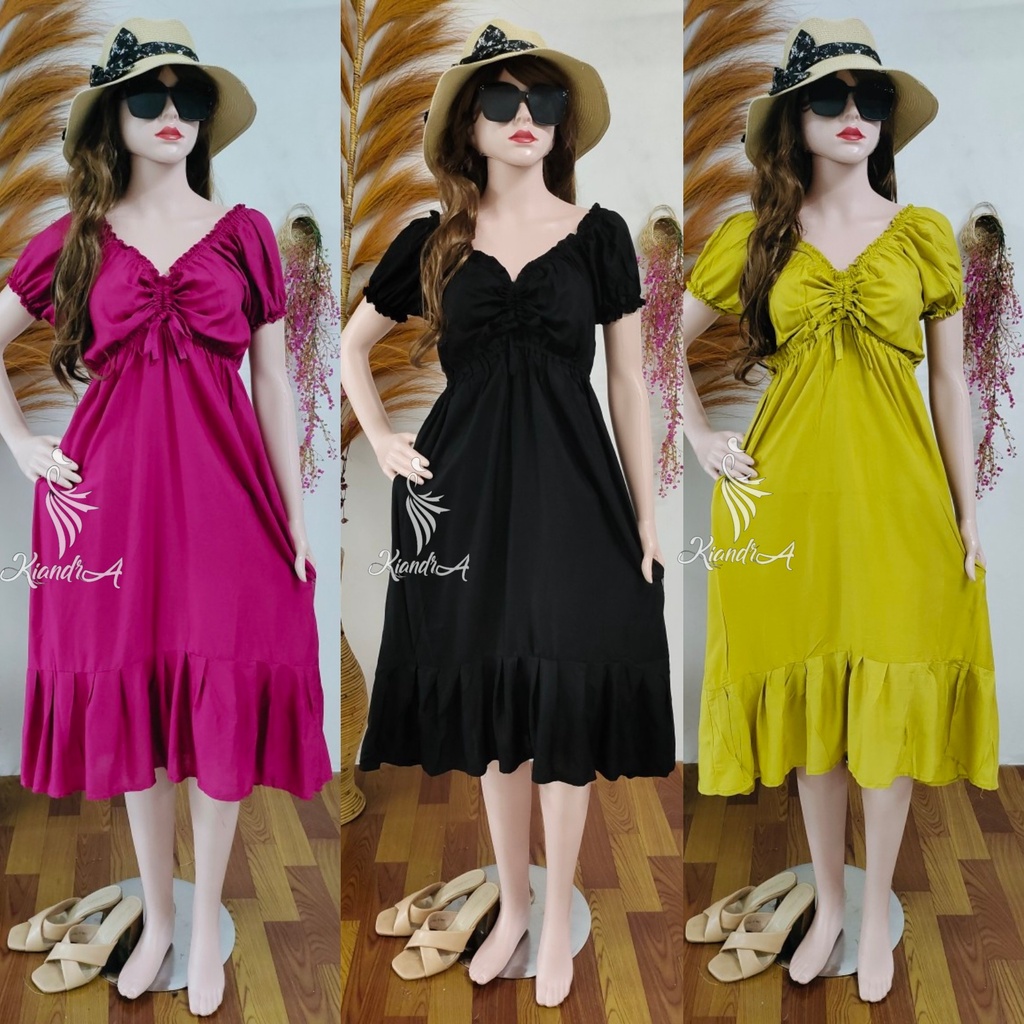 Kiandra - Dress Sabrina Serut Casandra Polos