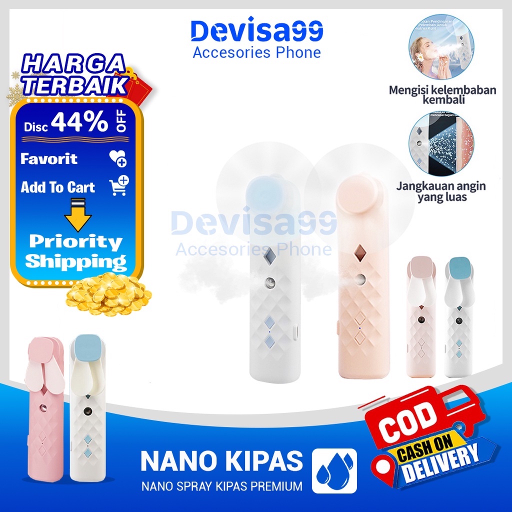 Devisa99 kipas angin mini nano spray kipas 2in1 kipas USB mini lipat fan pendingin kecil kipas murah portable