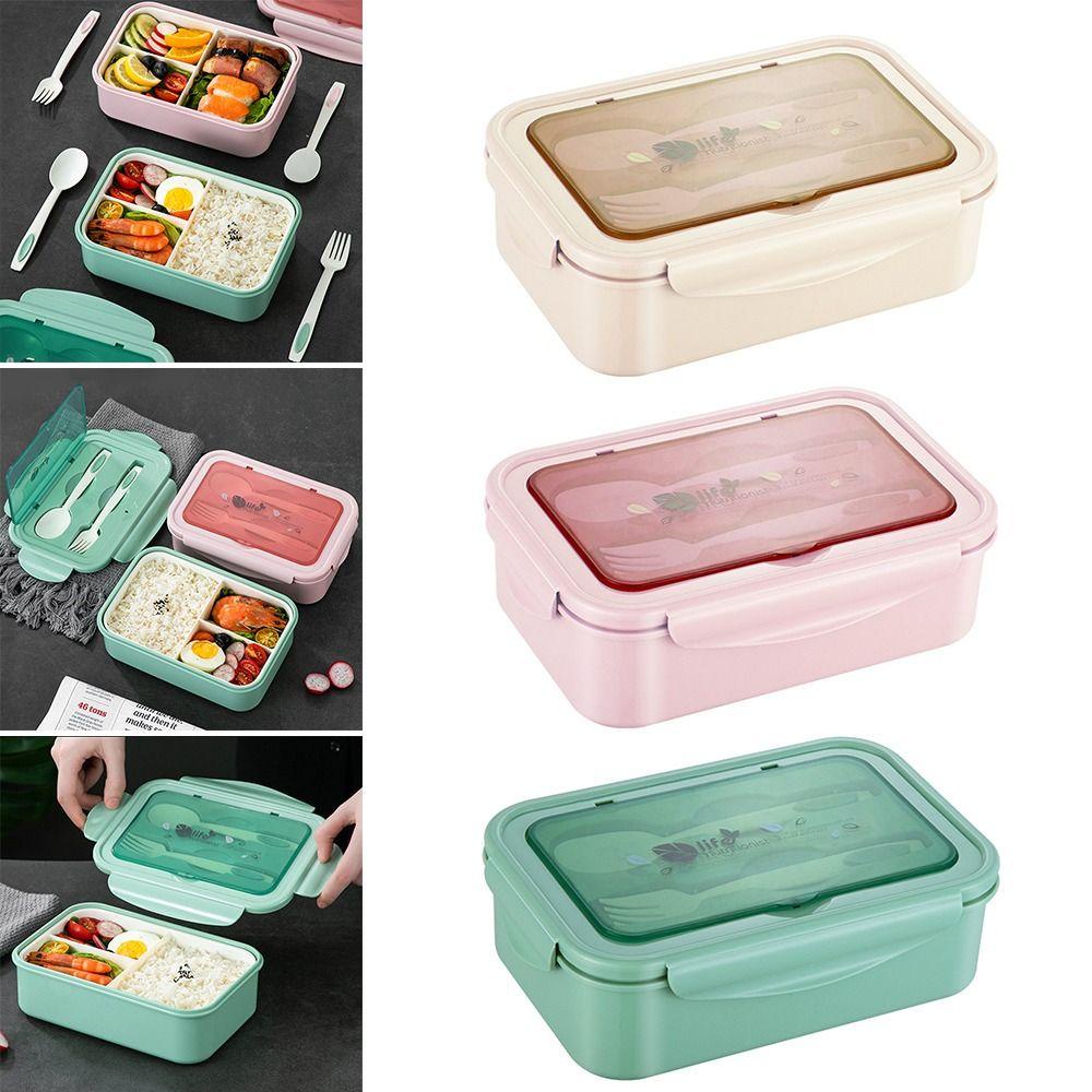 Solighter Lunch Box Microwavable Untuk Pelajar Pekerja Kantor Dengan Sendok Wadah Makanan