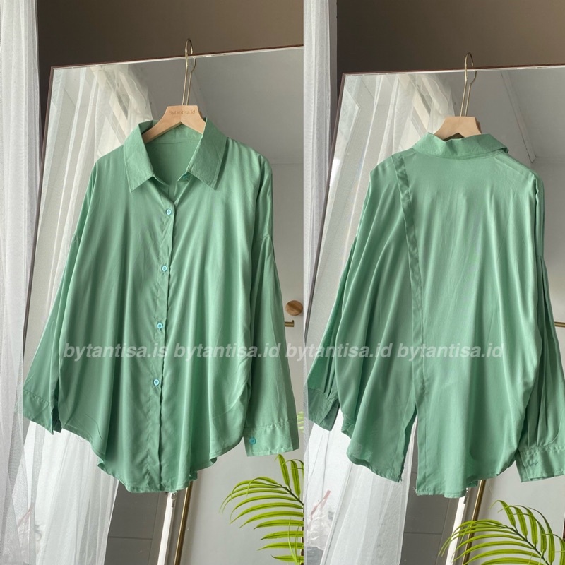 KEMEJA BASIC RAYON TULIP BELAKANG SILANG BAHAN ADEM JATUH