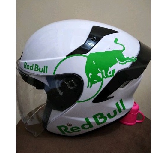 stiker helm red Bull full set hijau