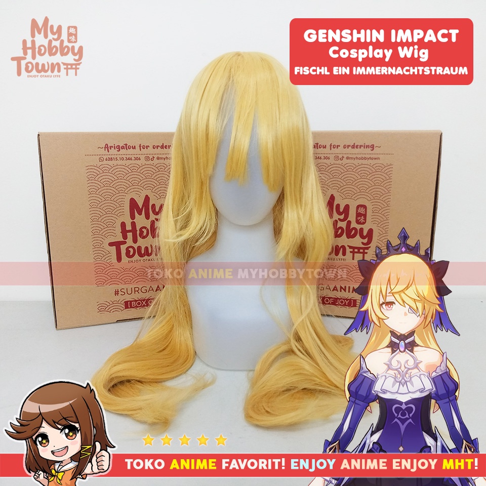 Wig Cosplay Anime Game Genshin Impact : Fischl Ein Immernachtstraum Rambut Palsu