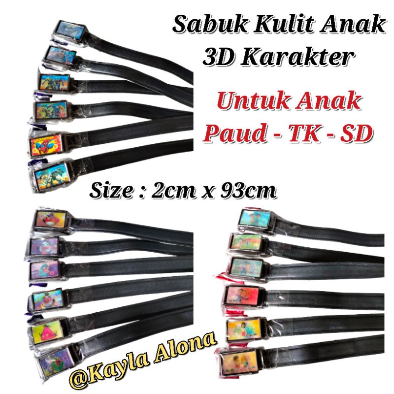 SABUK / IKAT PINGGANG / GESPER / BELT DIMENSI  KARAKTER ANAK