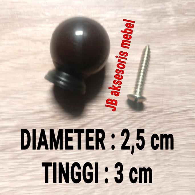 >*>*>*>*] TARIKAN KNOB BULAT PLASTIK COKLAT / HANDLE PEGANGAN KNOP LACI LEMARI