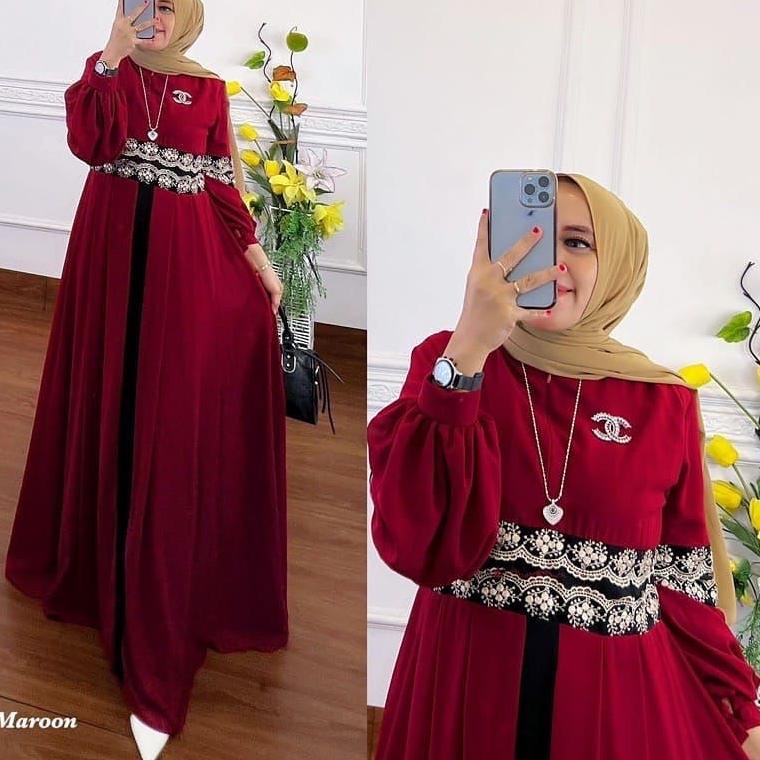 SMJ.22Oc22ᴶ ▫ Gamis Kondangan Ceruty Babydoll Super Jumbo L-4XL|| Balqis Dress Moscrepe Mix Bruat ||