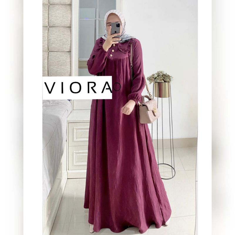 [Fashion Muslim] Gamis VIORA ARKANI TIMOTI crinkle airflow Maxy dress gamis terbaru 2023 kekinian terlaris