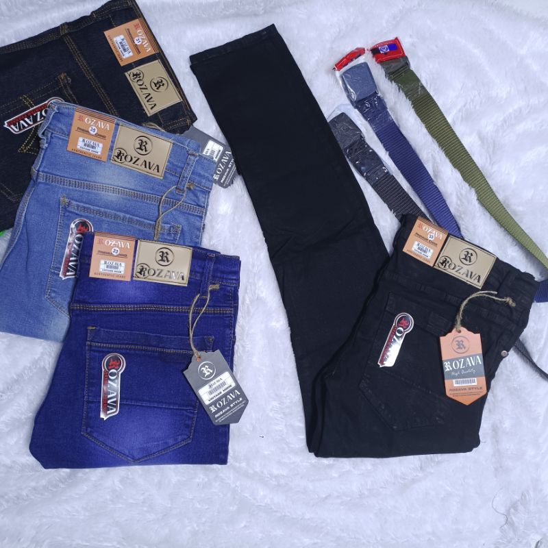 Celana Panjang Jeans Pria Dewasa Celana Jins Pensil Slim Fit Hitam Melar Distro