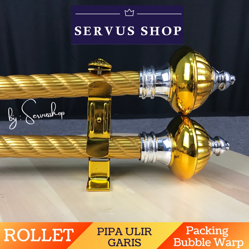SET DOUBLE BATANG PIPA ULIR GARIS GORDEN / PIPA BULAT GORDEN / MURAH / PROMO