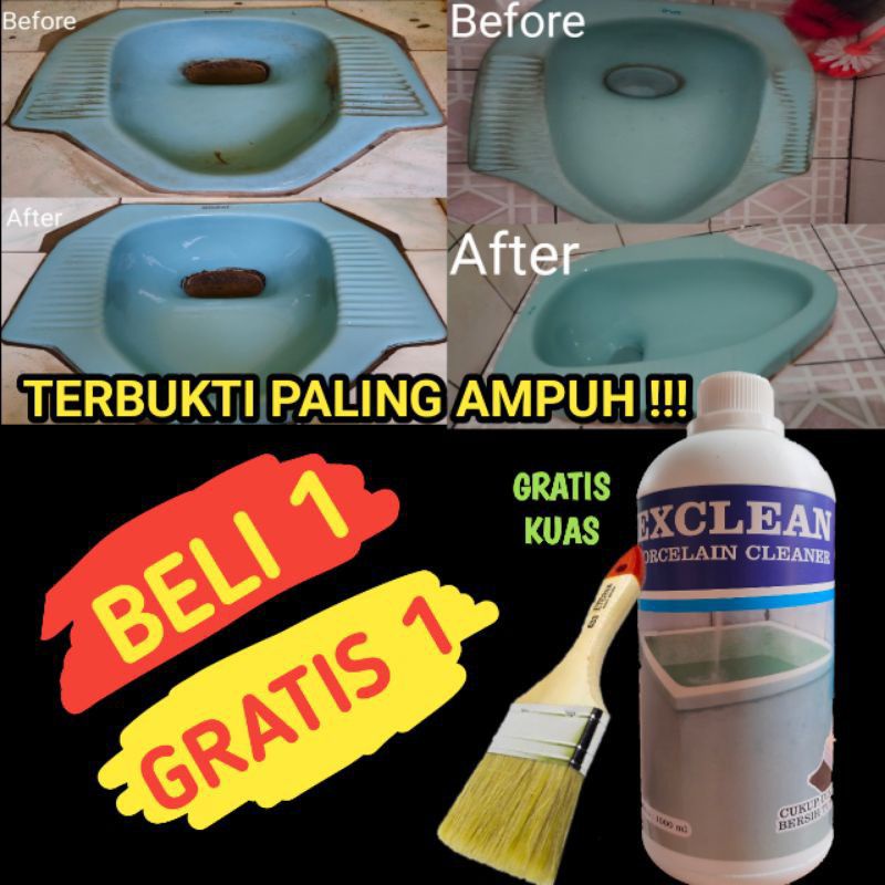 pembersih kamar mandi ampuh  | Exclean pembersih kerak toilet keramik kamar mandi | penghilang noda 