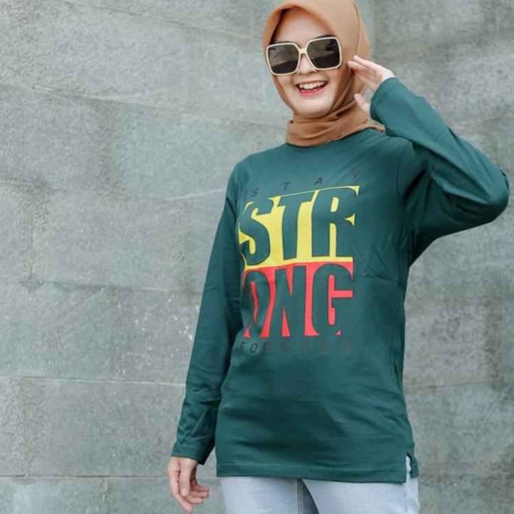 Sale Terlaris Kaos Forever Atasan Wanita Dewasa Lengan Panjang Kaos Tunik hijab Zolaqu Style
