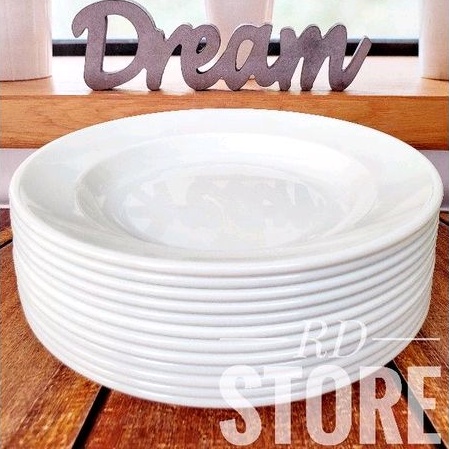 PROMO 12.PCS PIRING MAKAN POLOS BAHAN MELAMINE WARE TEBAL DAN KUAT