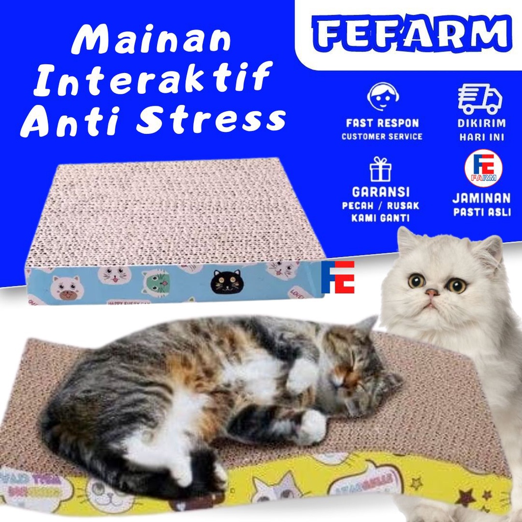 Garukan Kucing Free Catnip Cat Scratcher Board Papan Cakar Kucing Papan Kucing FEFARM