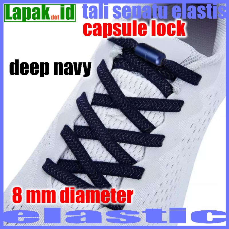 elastic shoelace model flat lebar dengan color lock capsule