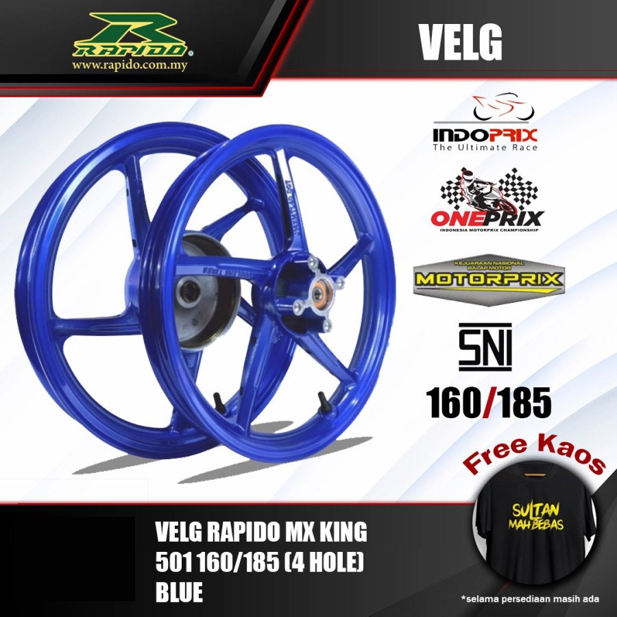 VELG RAPIDO MX KING 501 4 HOLE 160/185 (BLUE)