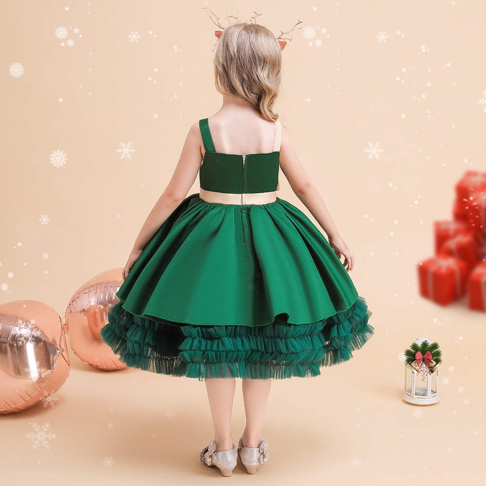 [Brandedbaby] PARTY DRESS SATIN ANAK PEREMPUAN / DRESS CHRISTMAS ANAK PEREMPUAN / DRESS NATAL ANAK IMPORT