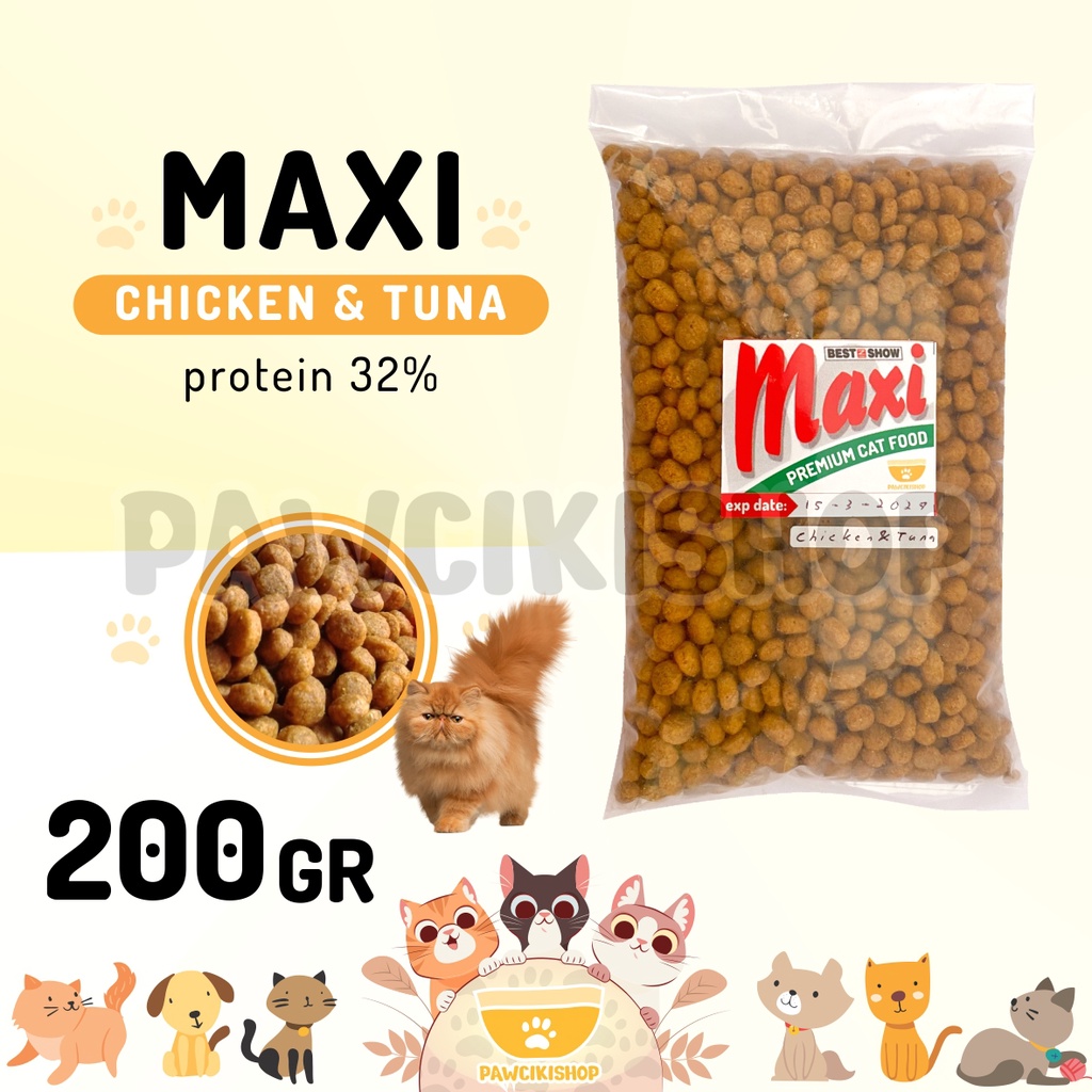 PAWCIKISHOP - MAXI CHICKEN TUNA 200GR / maxi / maxi makanan kucing / makanan kucing maxi / maxi maka