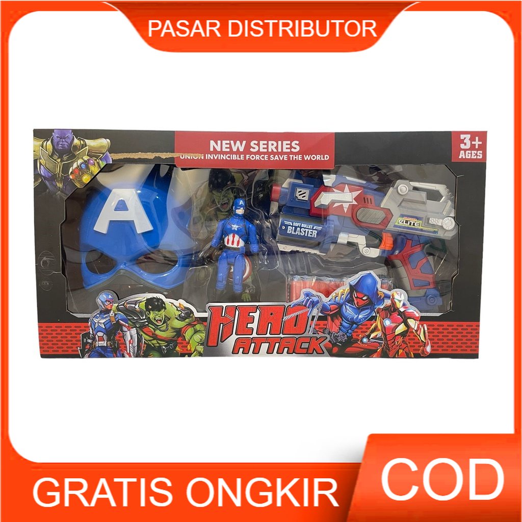 Mainan Anak HERO ATTACK CAPTAIN AMERICA Mainan Action Super Hero Anak