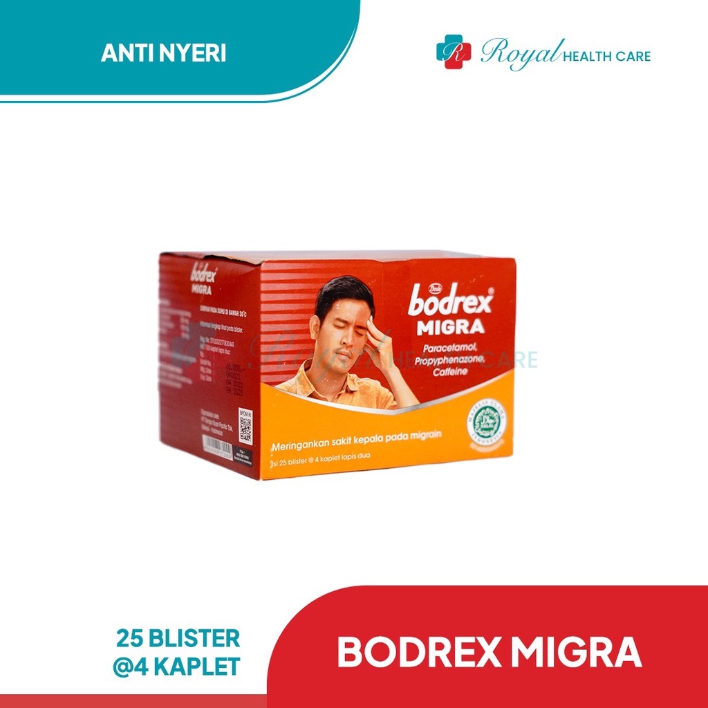 BODREX MIGRA BOX 100 TABLET Meringankan Sakit Kepala Pada Migrain