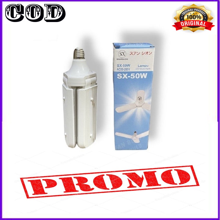 PROMO SX-50W Lampu Led Model Kipas 3 Baling 50watt Cahaya Putih Terang Lampu Kipas Baling-Baling