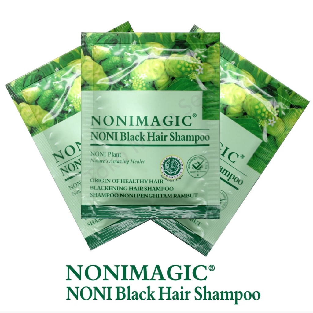 BSY Noni Shampoo Penghitam Rambut Alami Original 20ml BPOM Menghilangkan Ketombe