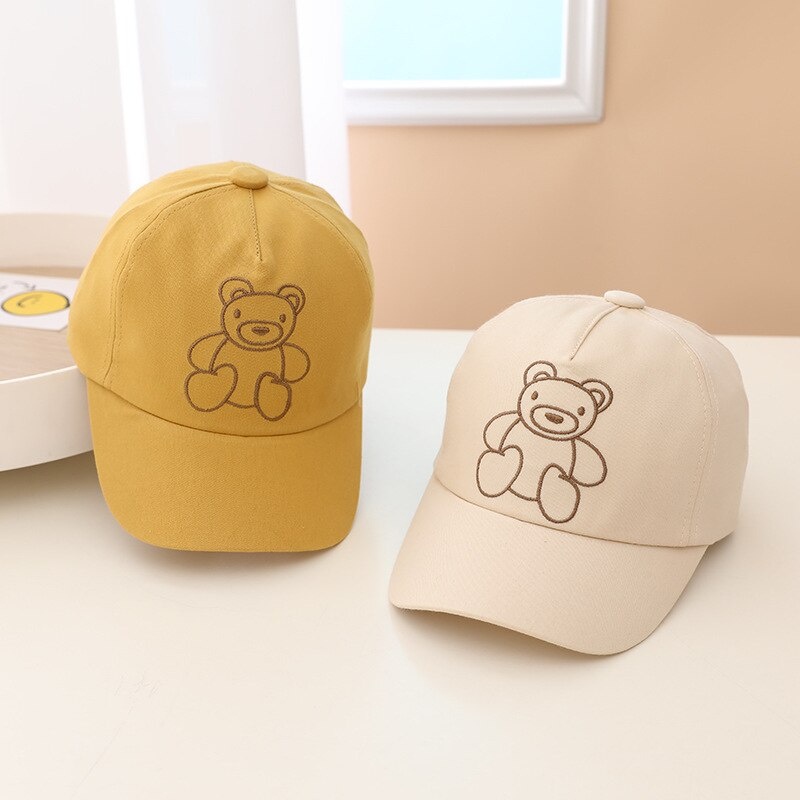 COD- Topi anak anak unisex premium / topi lucu anak anak usia 1-4 tahun / Topi anak anak Motif LINE BEAR impor