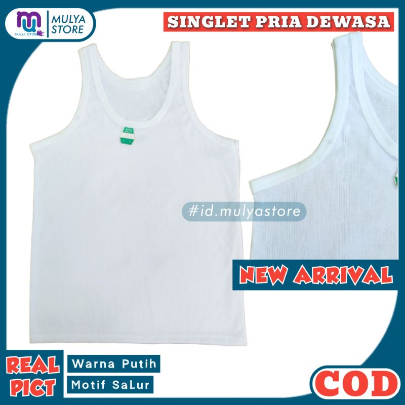 Kaos Dalam Pria Dewasa Putih Motif Salur Original Singlet Cowo Murah