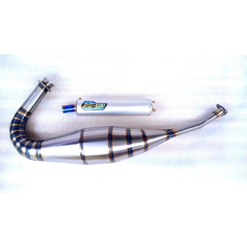 jk Knalpot ninja R,RR,SS model NS2 Camber 40/41, RX KING,RD135 slincer Aluminium ujung blue original