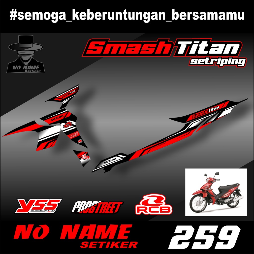 Stiker striping variasi suzuki smash titan (259)-decal Stiker setriping Variasi List Motor