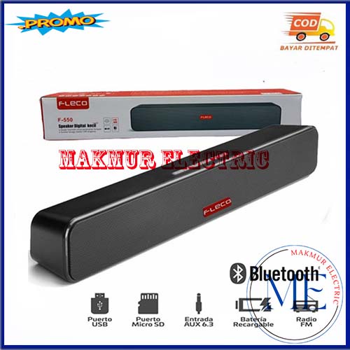 Speaker Fleco F-550 // F-551 BT / Soundbar Laptop / PC / Gaming / Super Bass Portable / Power Full M
