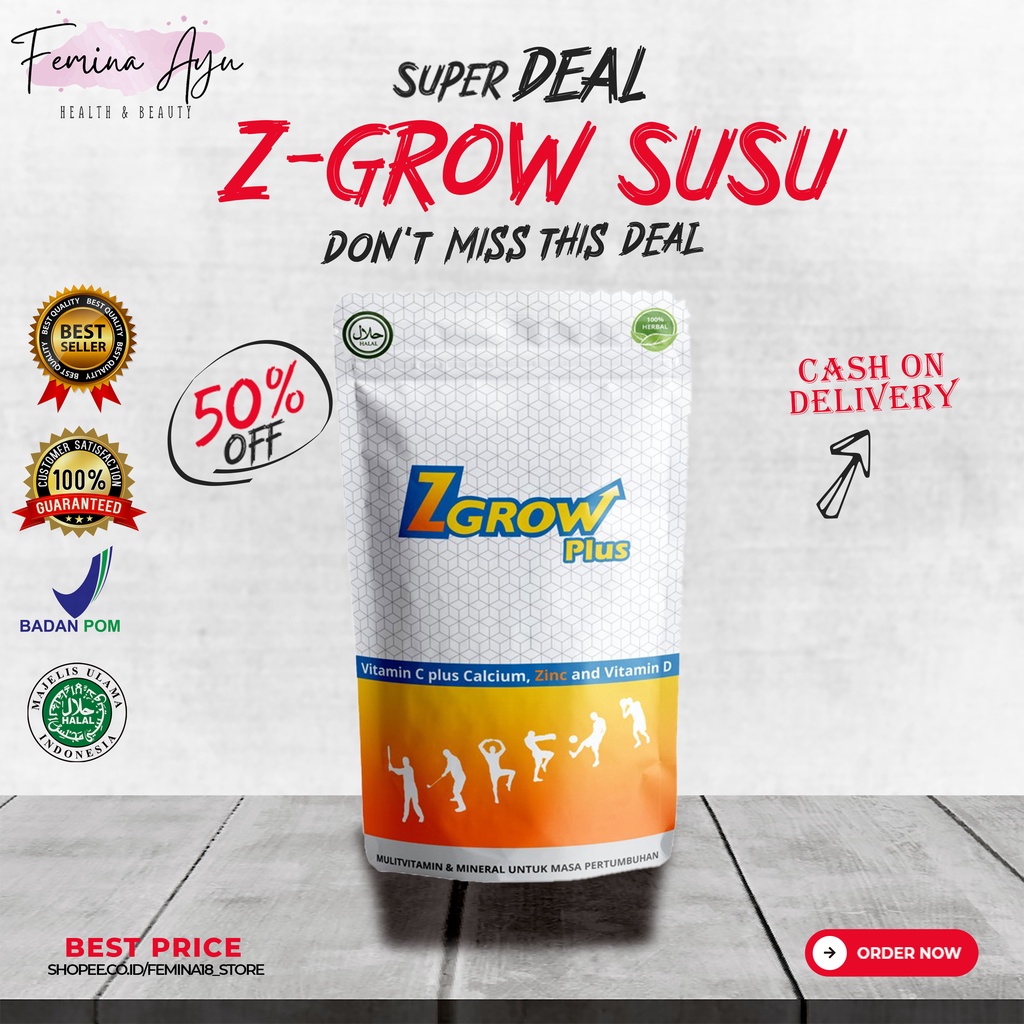 

ZGROW PLUS SUSU - susu peninggi badan ampuh bpom / susu peninggi badan anak anak / Zevit Grow