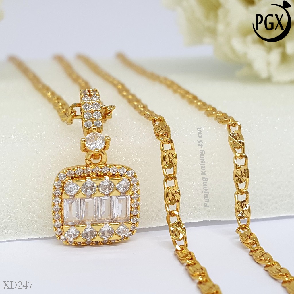 PGX Kalung Wanita Xuping Aksesoris Fashion Perhiasan Lapis Emas XD247