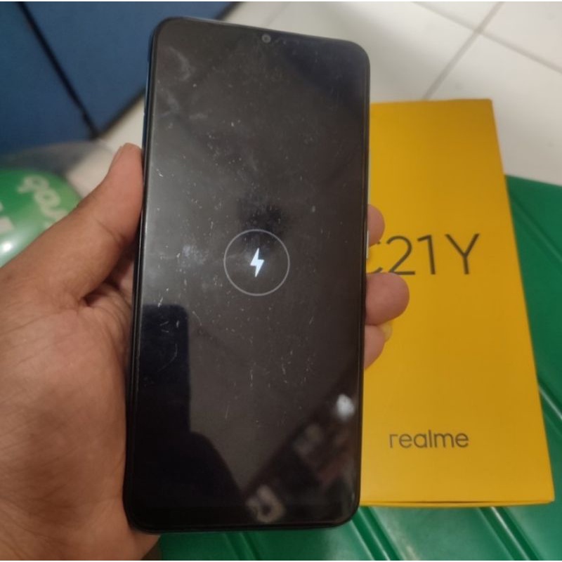 realme c21y ram 3/32 mentok logo realme (fullset)