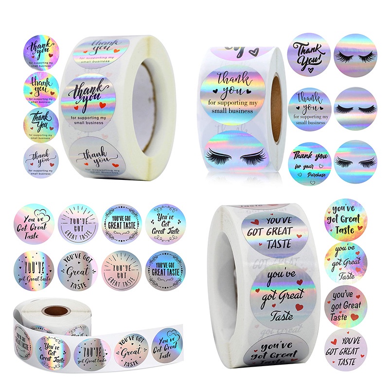 

500 PCS Stiker Label Thank You Warna Printing Self Adhesive Seal Label Sticker Terima Kasih Roll Sticker cetak stiker label Custom-Doo