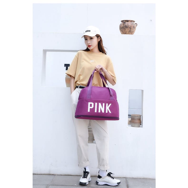 TAS TRAVELPINK / TAS DUFFLE GYM FITNESS OLAHRAGA / TRAVELLING FOLDABLE MURAH TFW 73 IMPORT