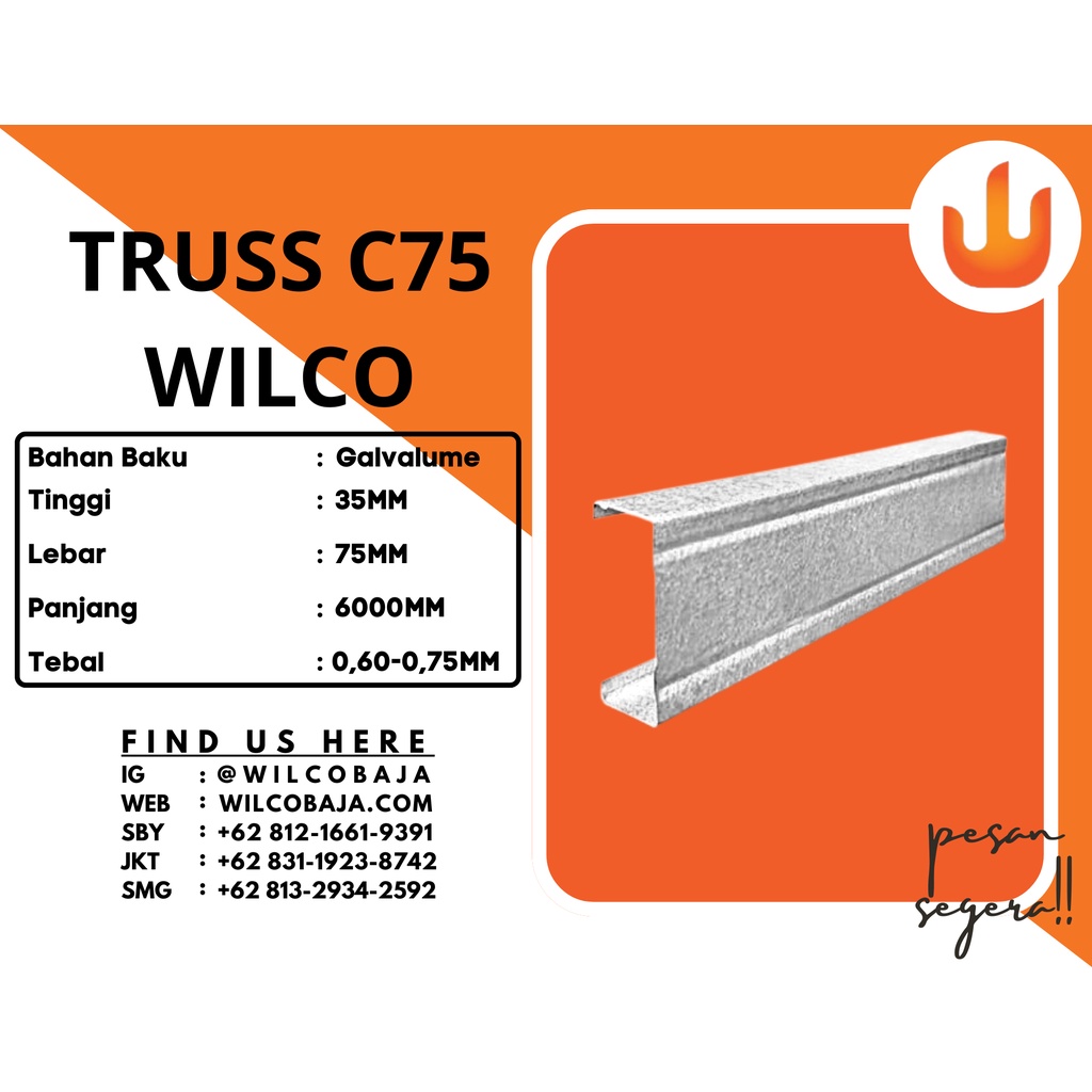 WILCO BAJA RINGAN - TRUSS C75 GALVALUM