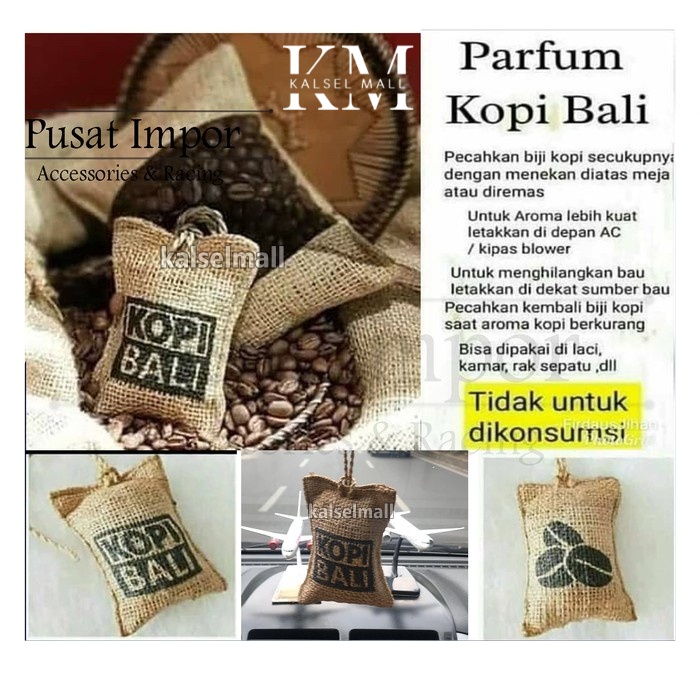 Pengharum Pewangi Parfum Gantung KOPI BALI 100% ORIGINAL LEBIH BESAR Parpum Penyegar Ruangan Anti dan Penghilang Bau Tidak Sedap Untuk Mobil Dapur Kamar WC Kamar Mandi Gudang Lemari Toilet WC ART24