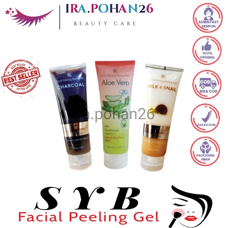 (READY) SYB FACIAL PEELING GEL ALOEVERA CHARCOAL MILK & SNAIL
