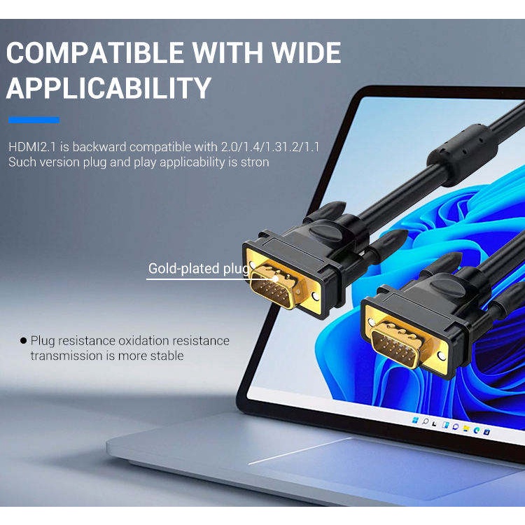 Kabel VGA Kualitas Standard High Quality 1/3/5/10/15 Meter