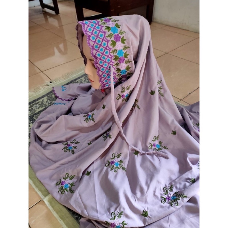 Mukena Bordir Lajuran Mukena Terusan Mukena Santri Putri Mukena Dewasa Mukena Murah