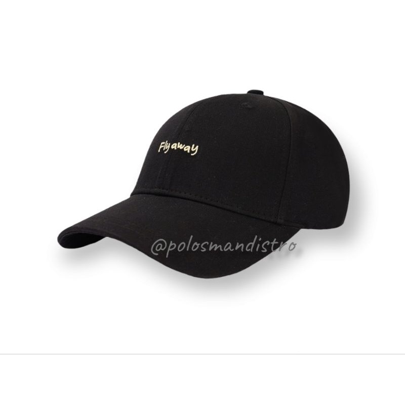 COD Topi Baseball FLY AWAY Pria Polos Sport Hitam Premium Lokal Bandung Grosir Distro