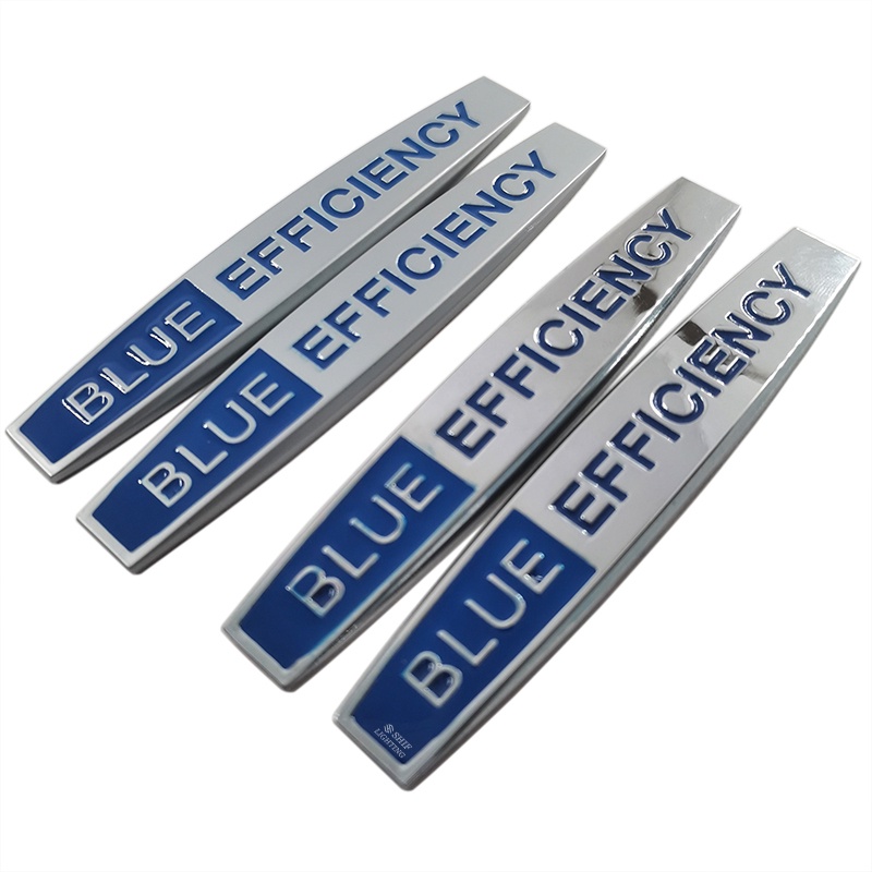 2pcs Stiker Emblem Logo Mercedes Benz Bahan Metal Warna Biru Untuk Fender Samping Mobil
