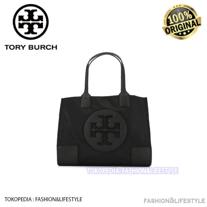 Tory Burch Ella Nylon Tote Small Black - Tas Tory Burch Original 100%