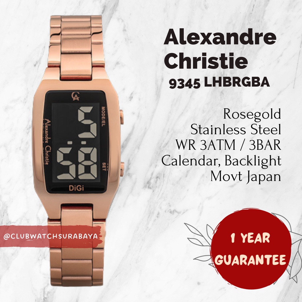 Jam Tangan Wanita Digital Alexandre Christie ORI 9345 LHBRGBA / Alexandre Christie Jam Tangan Cewek 
