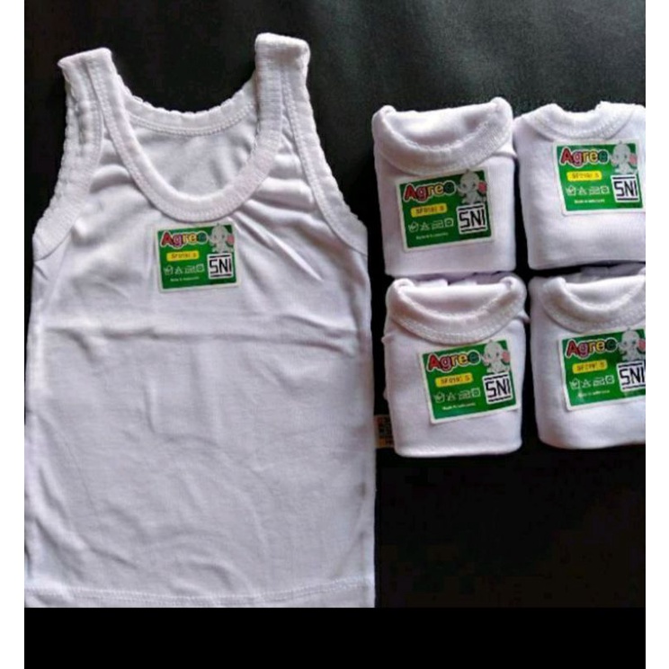 Singlet anak anak merk Agree Kids, warna putih