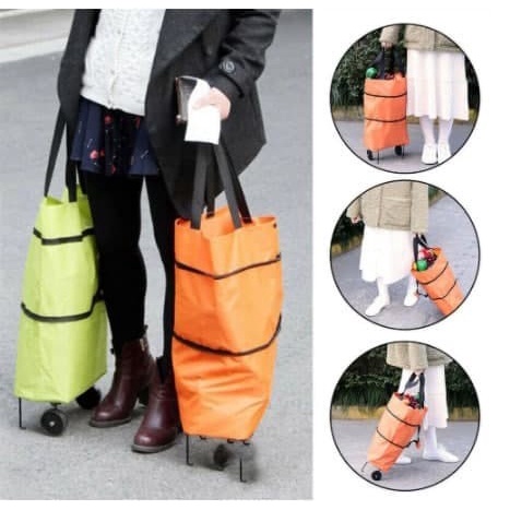 TAS TROLI BELANJA LIPAT RODA TROLLEY SHOPPING BAG FOLDABLE