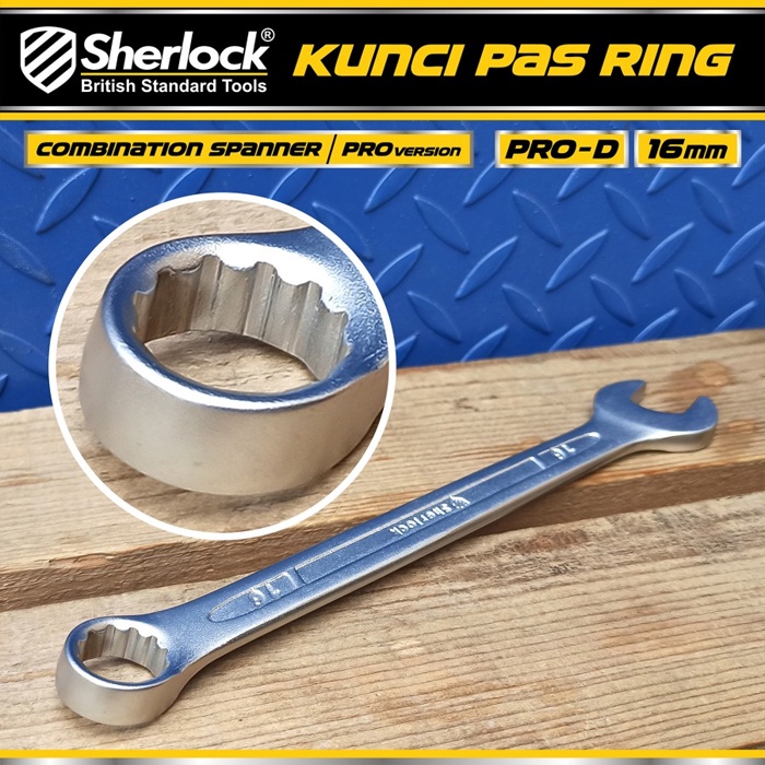 Kunci Pas Ring (Pro-D Series) uk. 16 mm Original Sherlock (1 Pcs)