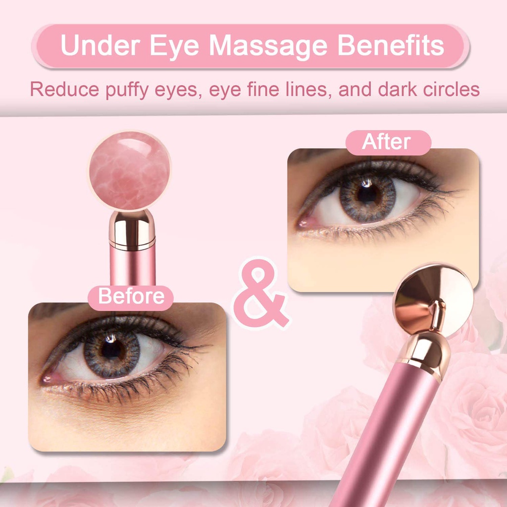 Roller Elektrik Untuk Wajah/Electric Rose Quartz Face Massager/Alat Pijat Wajah/Alat Pijat Wajah Rose Quartz Face