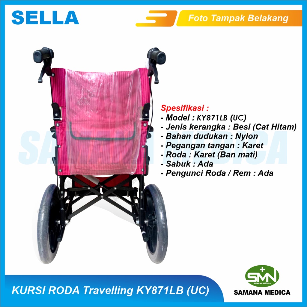 KHUSUS GOJEK dan GRAB Kursi Roda Travelling UMROH SELLA KY 871 LB Velg Racing Aluminium KY871LB (UC) Murah Promo