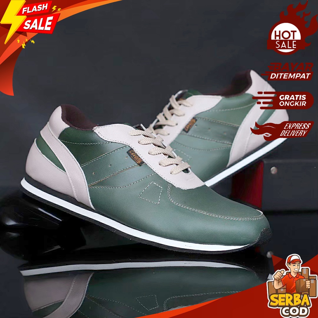 EXTREME_CORPS - Sepatu Sneakers Kets Casual Unisex Sporty Bahan Asli Kulit Sapi Premium 100% Origina
