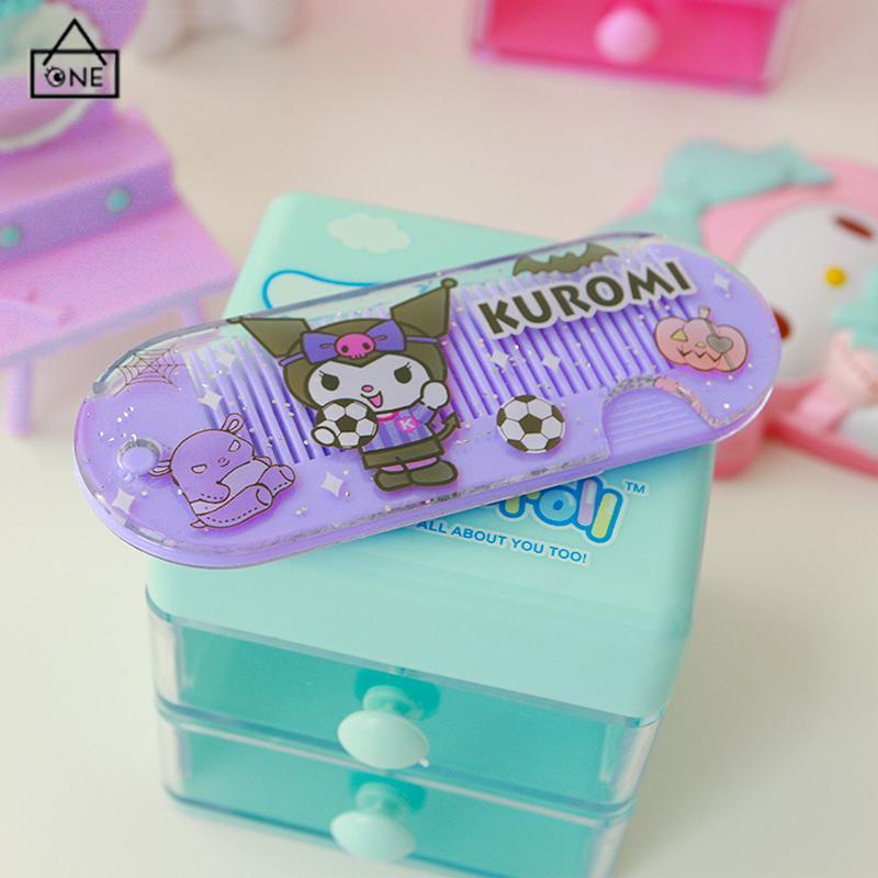 COD❤️Sisir Kecil Plastik  Kartun Lucu Lipat Portabel Sisir Poni  Kuromi Melody Cinnamoroll Kitty-A.one